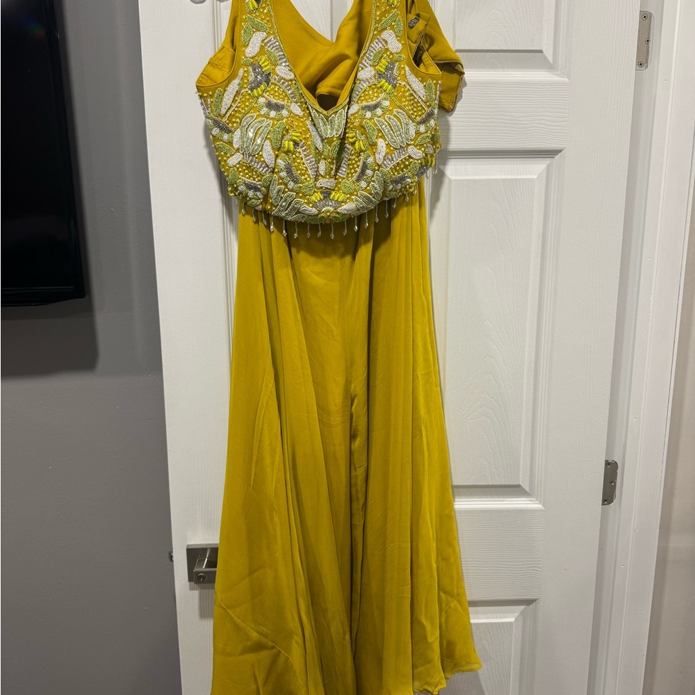Yellow mustard lehenga